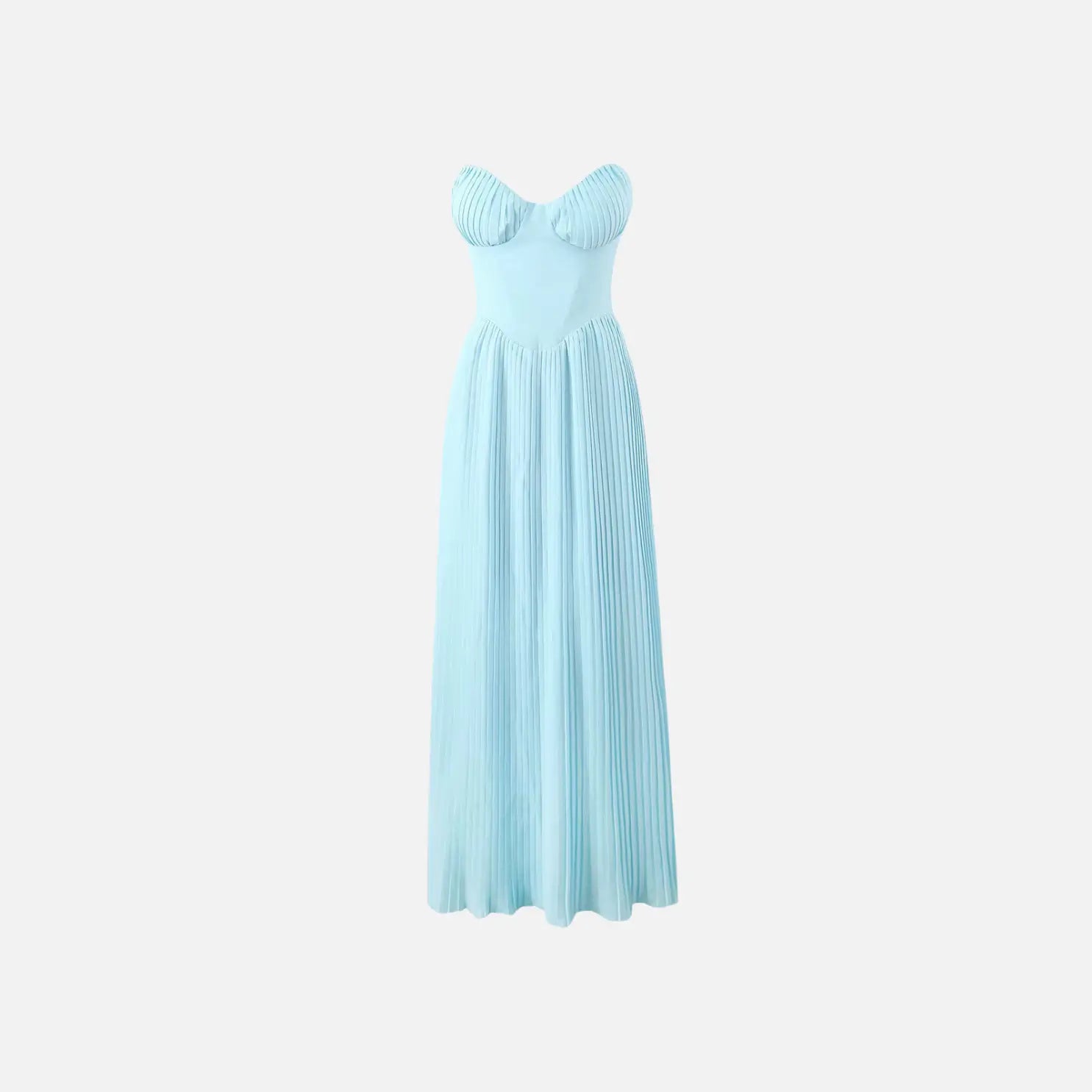 Vestido Longo Aurora - Corset Ajustado e Saia Plissada