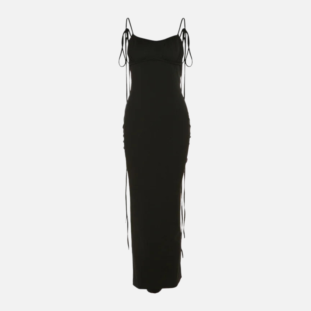 Vestido Longo Juliete Costas Abertas Plissado Rosa