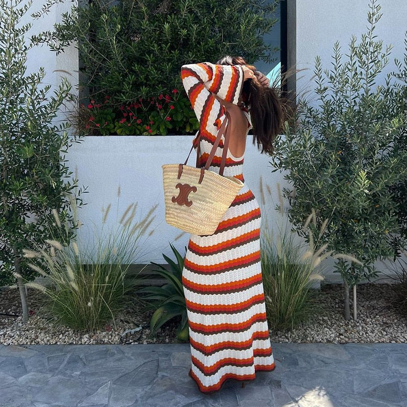 Vestido Longo Lelê Moda Praia em Tricot