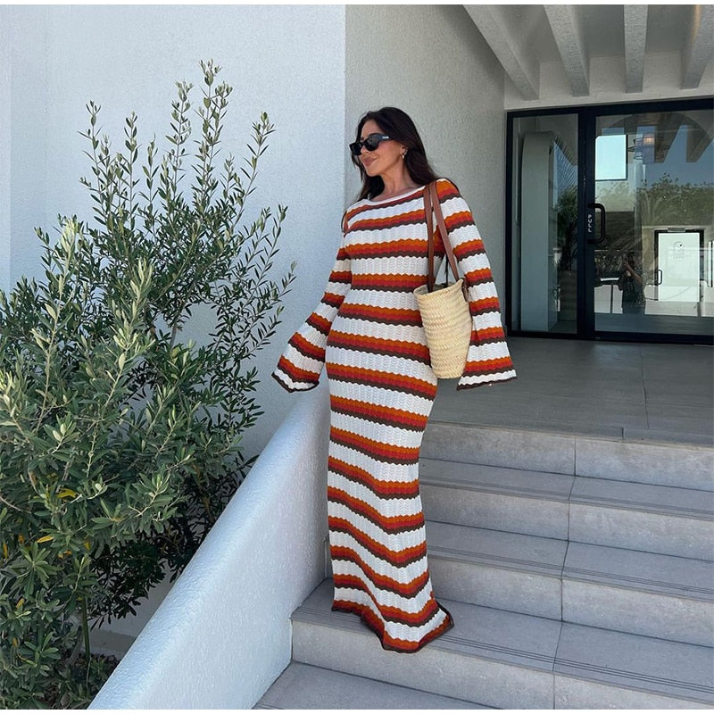 Vestido Longo Lelê Moda Praia em Tricot