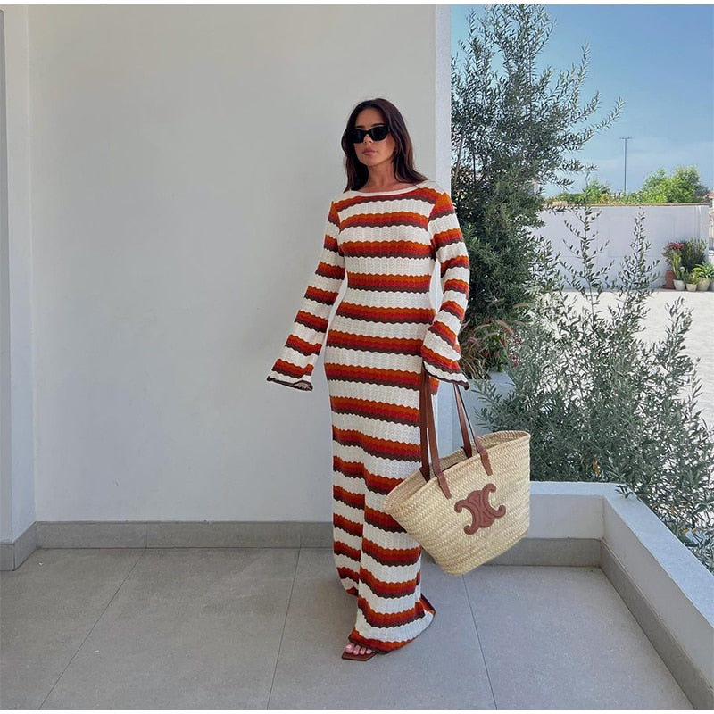 Vestido Longo Lelê Moda Praia em Tricot